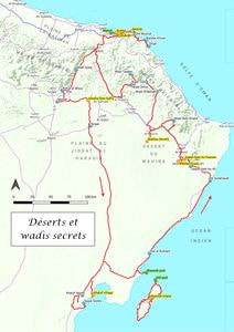 Carte du circuit Déserts et wadis secrets