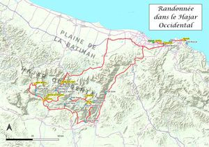 Carte du circuit Randonnée dans le Hajar Occidental