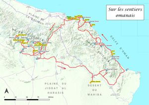 Carte du circuit Sur les sentiers omanais