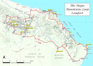 Map of the tour The Hajar Mountains Loop - Comfort