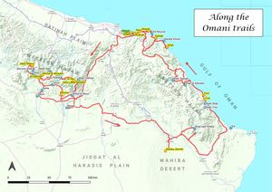 Map of the tour Along the Omani trails